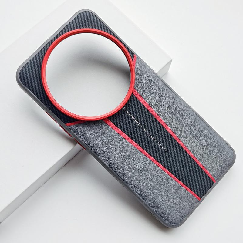 Красный комбинированный чехол для телефона из карбоновой кожи для Xiaomi 17 Ultra Mi 15 Ultra 14 13 ultra С приподнятым краем для защиты камеры