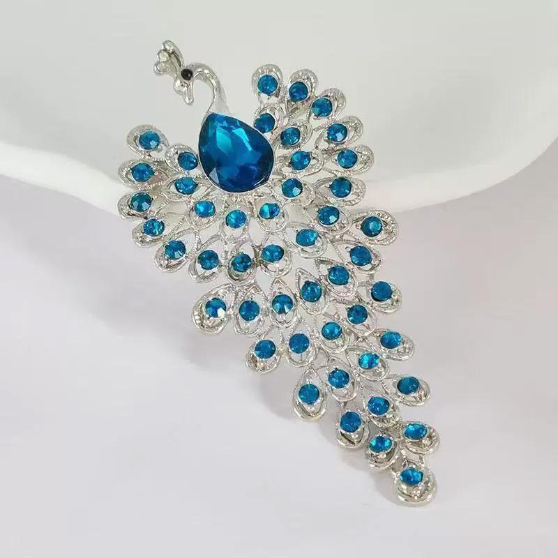 1pc Jewelry Accessories Luxury Peacock Brooches Colorful Rhinestone Creative For Women Crystal Brooch Pins
