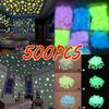 50/100/300/500PCS Wall Stickers Decal Glow In The Dark Baby Kids Bedroom Home Decor 3cm Color Stars Luminous Fluorescent Wall Stickers 5 Colors
