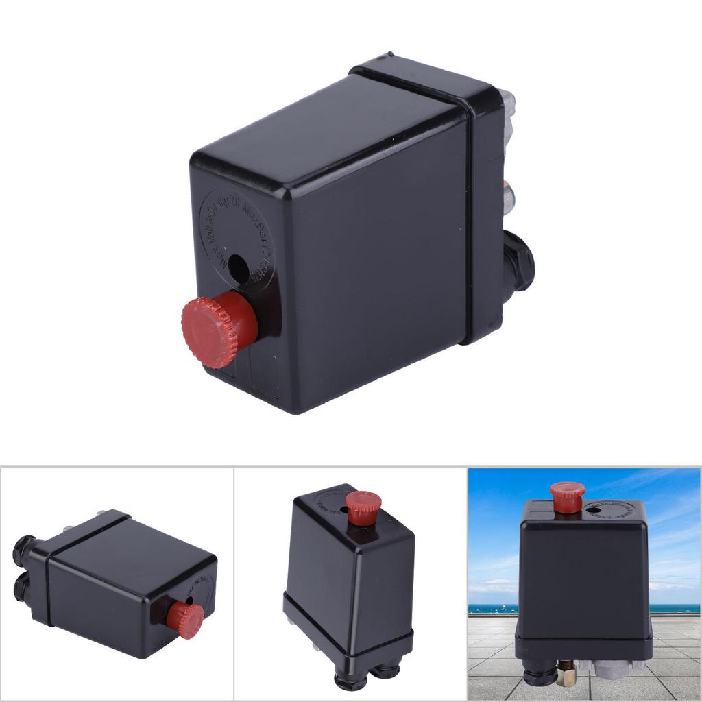 Air Compressor Pressure Switch Pressure Control Valve with Adjustment Button (Single Hole)