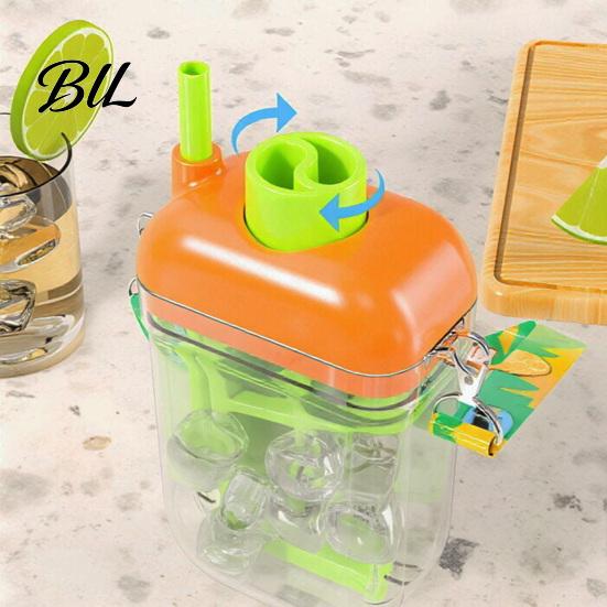 2 in 1 Cup with Built Ice 2-in-1 Cube Maker & Water Bottle Straw, Press-Release Silicone Mold for Freezer, Leak-Proof Portable Gym Travel, BPA-Free