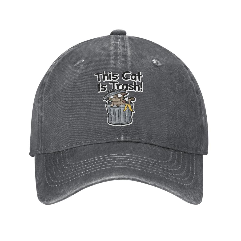 Mewgenics This Cat Is Trash Baseball Cap Retro Distressed Denim  Sun Cap Unisex Outdoor Activities Gift Caps Hat