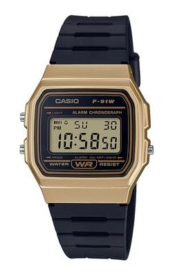 Часы Casio Collection Exclusive Черный x Золотой [Веб-модель] F-91WM-9AJH Мужские