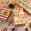 Birthday Gift Wrapping Paper Set Unique Birthday Gift Patterned Wrapping Paper with Tape Card and Straw Rope