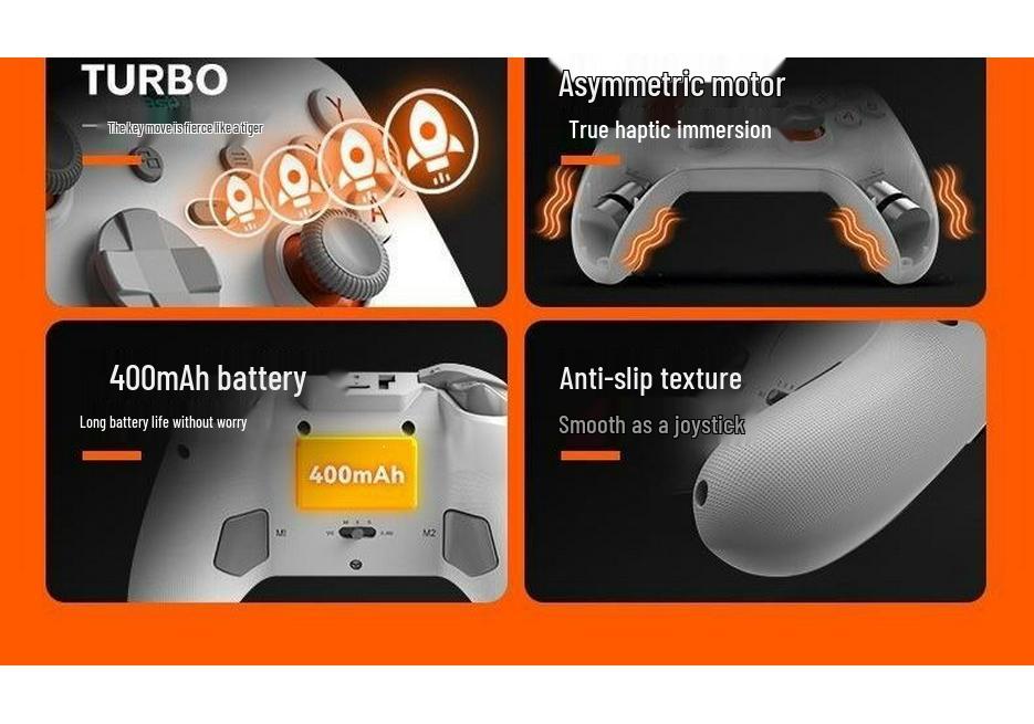 Беспроводной Bluetooth игровой контроллер G6 для ПК, мобильных устройств, iOS и Switch с тремя режимами и шестиосевым гироскопом.