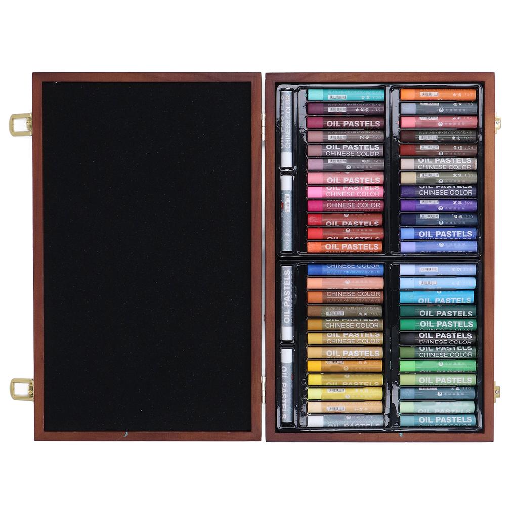 52pcs Oil Pastels 48 Colors Soft Touch Glossy Uniform Attractive Safe Reliable Art Accessories for