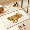 Очень милый R-Rilakkuma-S медведь Противоскользящий коврик для пола Короткий плюшевый ковер Мягкий Удобный Машинная стирка Домашний декор