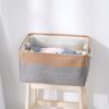 Foldable Storage Basket For Home Supplies Cotton and Linen Organizer Box For Underwear Socks Baby Toys Organizer Accessories