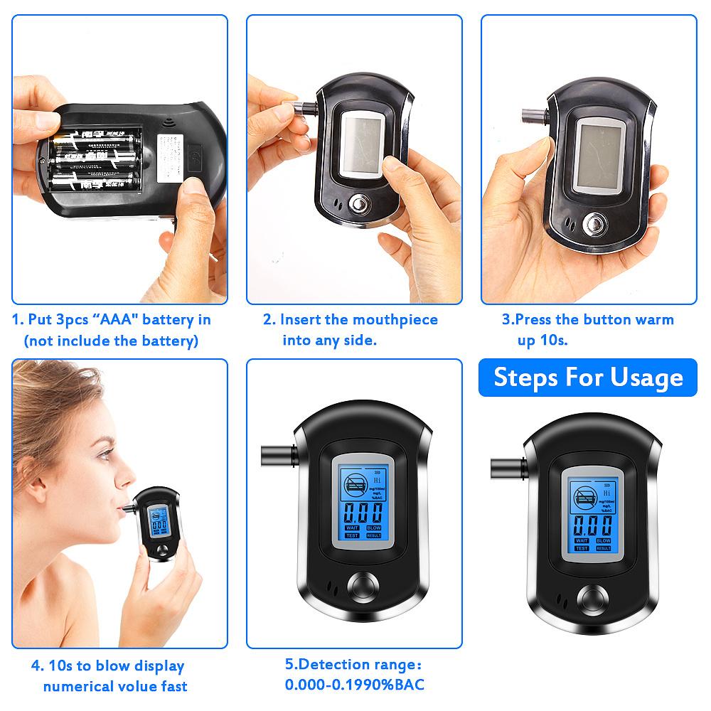 Новый цифровой тестер алкоголя в выдыхаемом воздухе, мини-профессиональный тестер алкоголя в выдыхаемом воздухе, анализатор вождения в нетрезвом виде, ЖК-экран