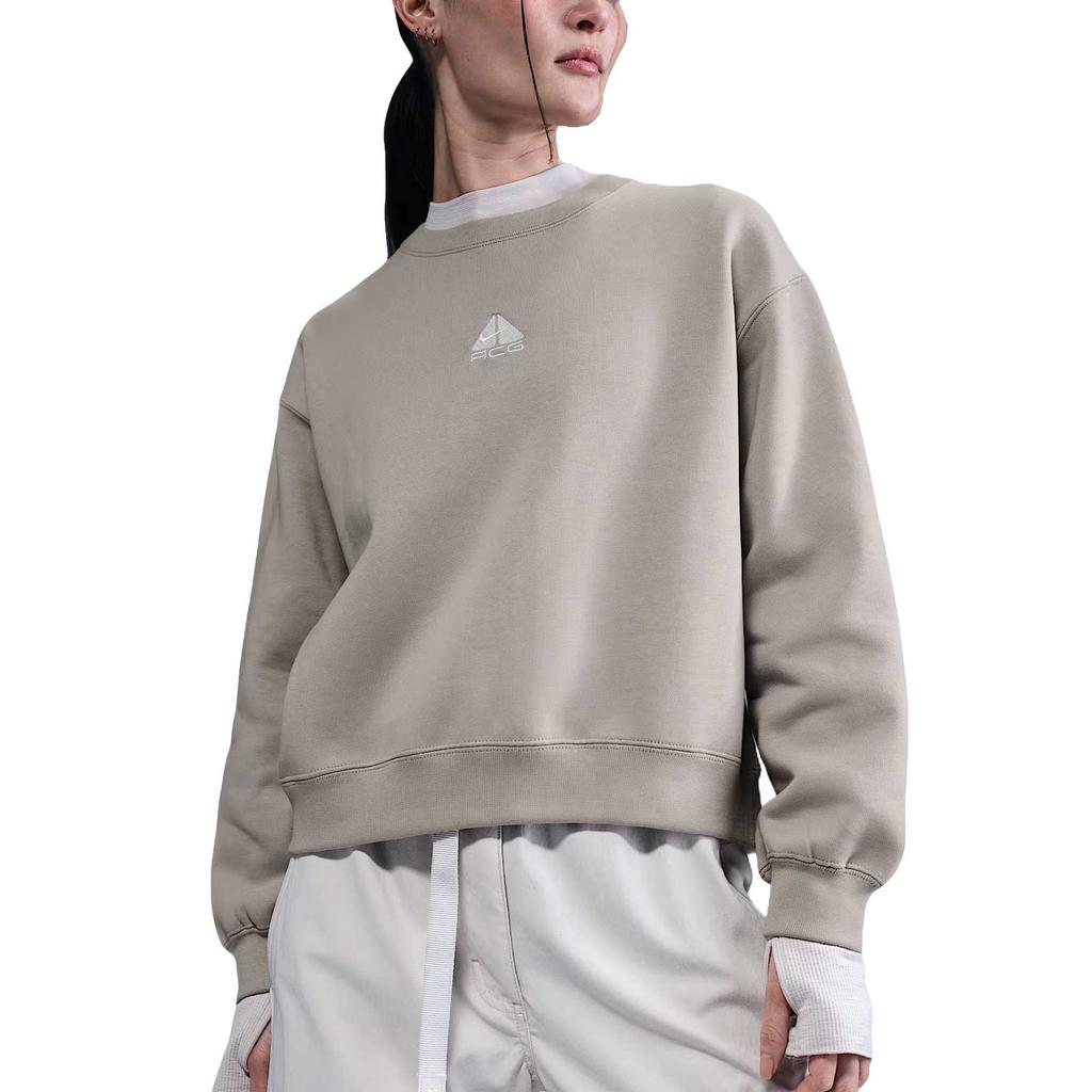 Nike Therma Fashion Simple Round Neck Trendy Sweatshirt Women sweatshirt Gray HJ0233-009