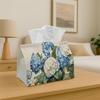 1pc Botanical Elegant Classic Tissue Holder | Versatile Napkin Dispenser, Ideal for Home, Gatherings, Car Decor Blue White Hydrangea - Stylish Tissue