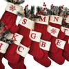 Рождественские Красивые Рождественские Чулки Подарочные Пакеты Буквы Конфеты Мешок Украшения Красный