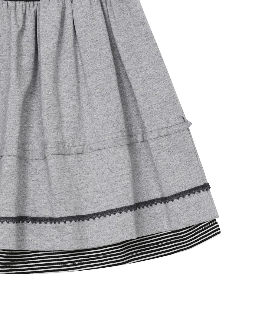 Baup Lace Shirred Skirt [Gray]