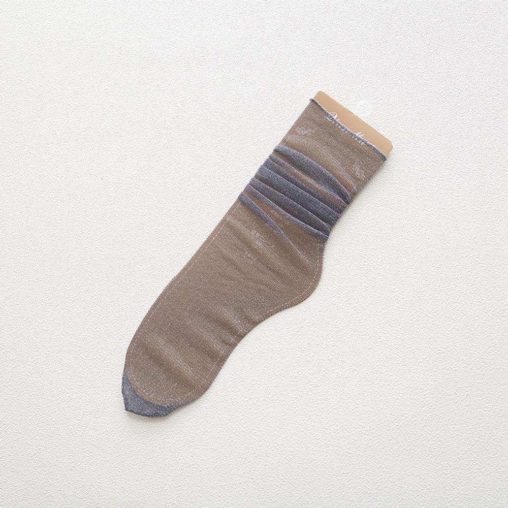 Прозрачные летние модные блестящие женские нейлоновые тюлевые носки с рюшами, чулочно-носочные изделия, сетчатые носки