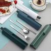 304 Stainless Steel Travel Reusable Utensils Set Camping Spoon Fork With Case Chopsticks And Flatware Portable Cutlery Set
