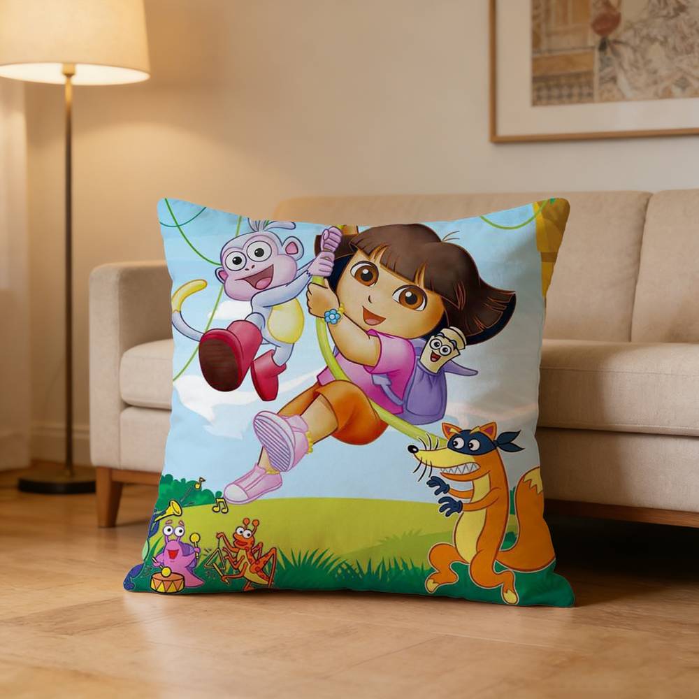 Cute D-Dora The E-Explorer Pillow Case Cushion Cover Throw Pillow Case For Car Sofa