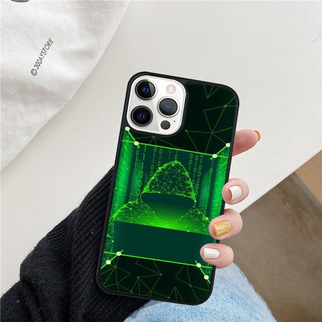 Чехол для телефона Matrix Hacker Задняя крышка для iPhone 17 Air 16 15 14 Plus 11 Pro Max 13 Pro Max 12 Max Coque