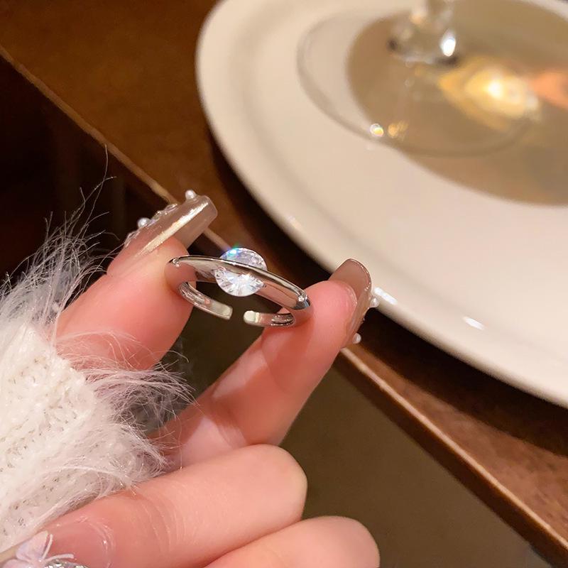 Комплект колец Love с корейским цирконием — роскошные простые кольца для универсального стиля