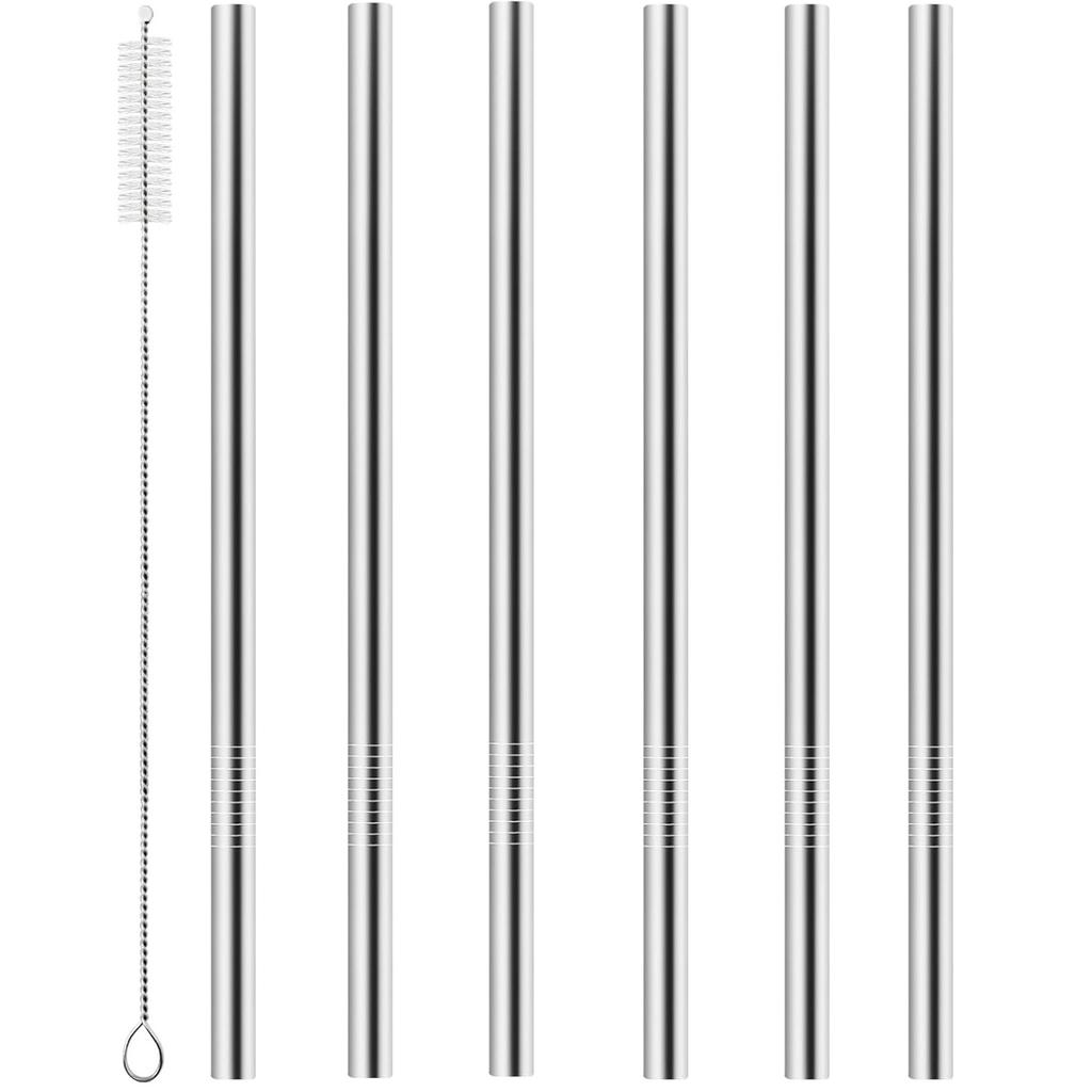 Metal Straw Replacement for Owala Water Bottle 24 oz 32 oz Accessories, With Straw Cleaner, Reusable Stainless Steel Straws