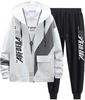 Long Sleeve Hoodie and Jogger Perfect for Outdoor Size Men's 2-Piece Set Pants, Activities, White, L, 5S-N13-WHL