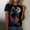 Летний топ с круглым вырезом и принтом 3D Cat, модные повседневные женские футболки с короткими рукавами