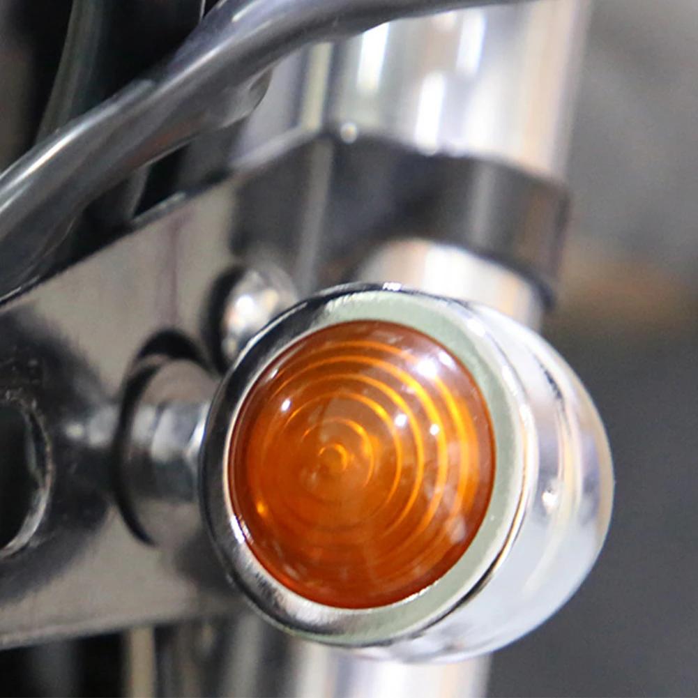 Universal Black Sliver Motorcycle 12V Amber Retro style LED Turn Signal Brake Light Metal Housing For Chopper Bobber Cafe Racer