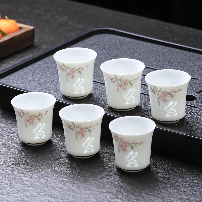 Yingqing Linglong Master Cup Household Qingbai Porcelain Tea Tasting Cup Kung Fu Tea Set High-end High-end Ceramic Teacup