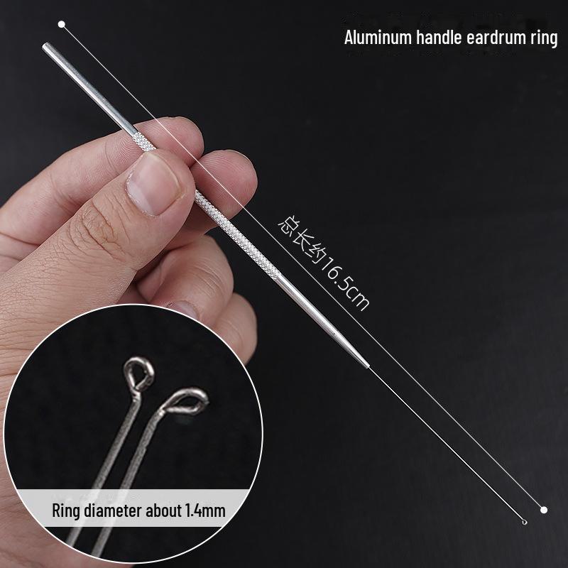 Набор инструментов для чистки ушей с алюминиевой ручкой: Большие и маленькие ложки-сверла, лопатка, ватная палочка, крючок для ушной серы, грибовидный сверло.