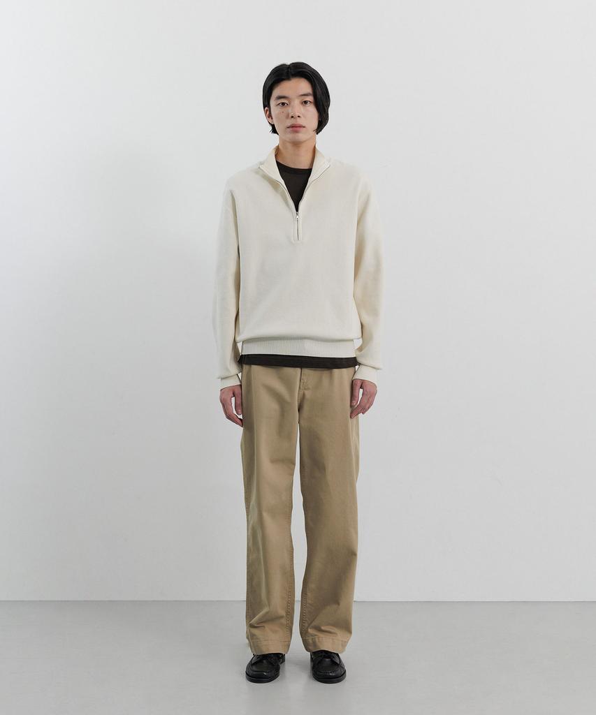 BLANKROOM Half Zip Knit_Ivory