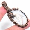Natural Dendrite Opal Gemstone Handmade Copper Wire Wrap Pendant 2.68" J9e39