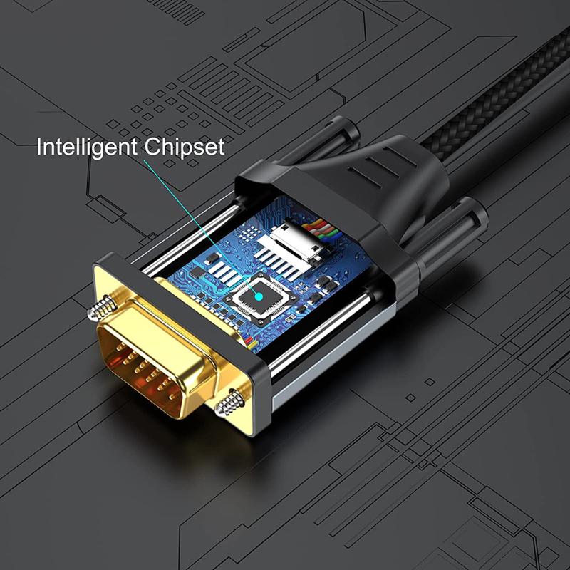 Hdmi-compatible To Vga Connector With Chip 1080p Converter Adapter Cable For Laptops Projectors