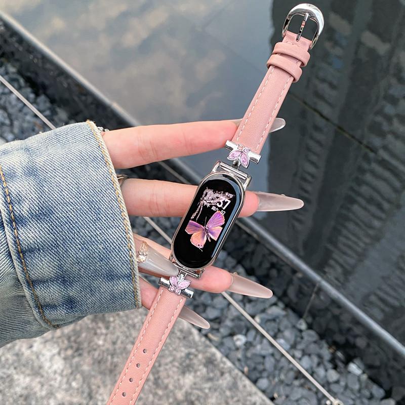 Роскошный кожаный ремешок для браслета Xiaomi Mi Band 9, сменный многоцветный ремешок для браслета Xiaomi mi band 8, браслет Correa