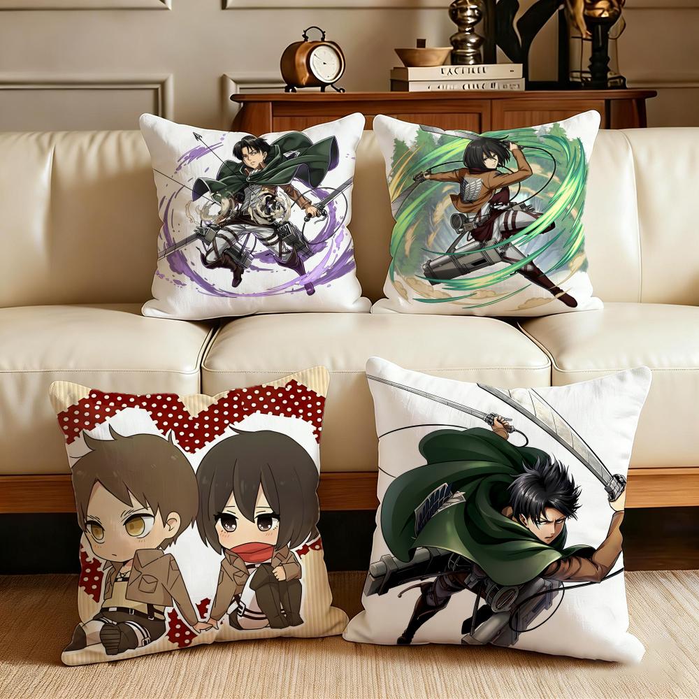 Dark Attack On Titan Cushion Cover Cushion Cover Set 4Pcs 50X50 45X45 40X40 Pillowcase Decorative Sofa Home Decor
