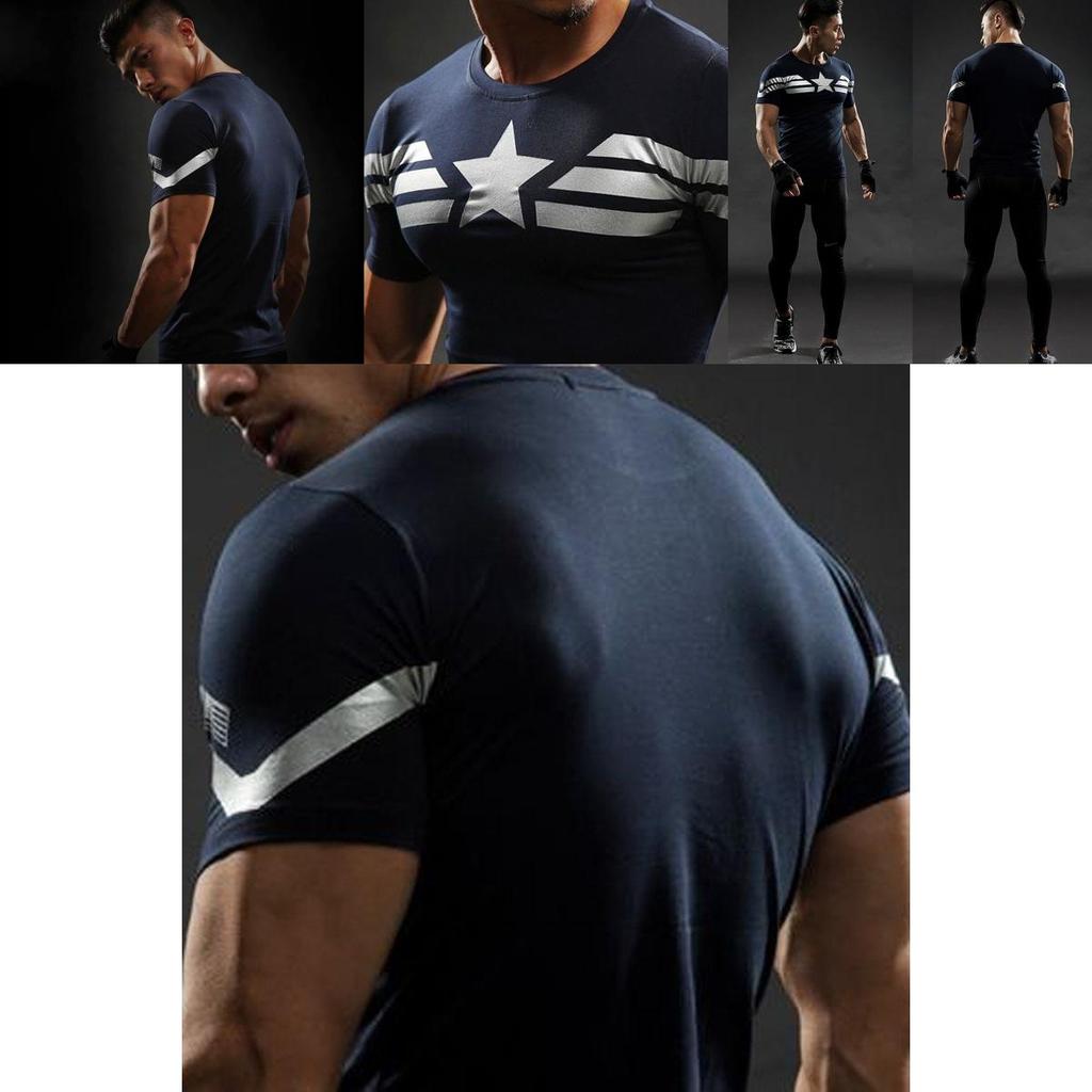 Mens Sportswear Tshirt Short Sleeve Fitness Clothing Graphic Tops Tee Clothing