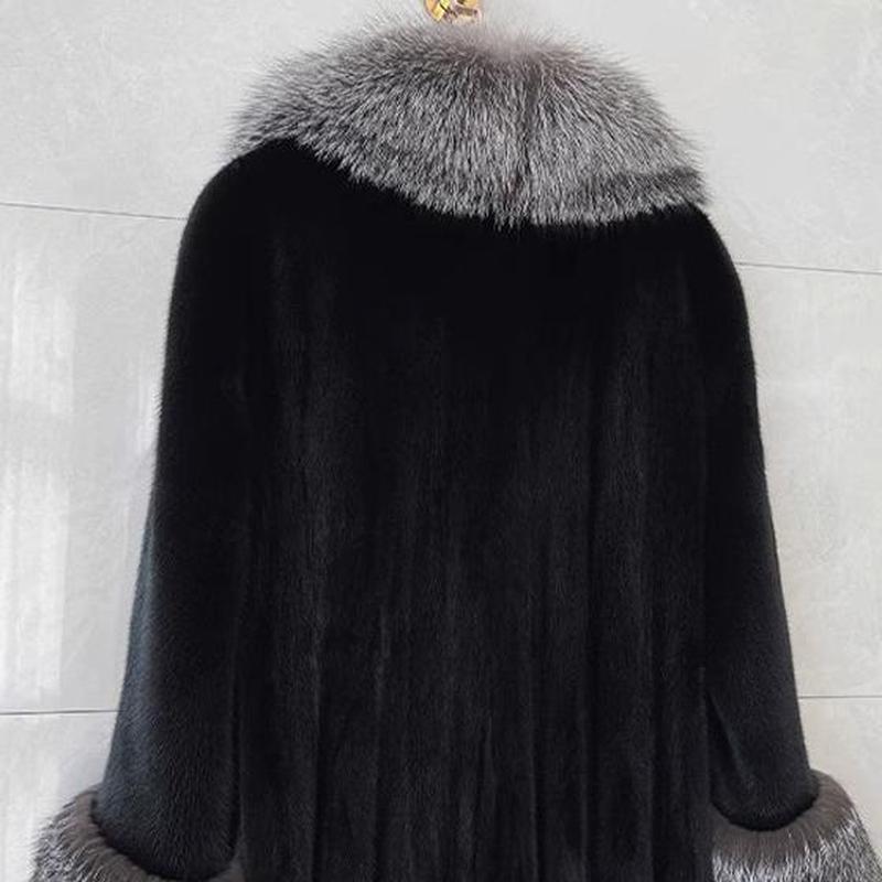 Осенне-зимнее женское длинное пальто из искусственного меха из искусственного норки, свободное пальто большого размера