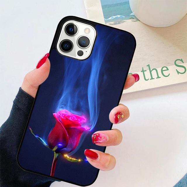Осенняя Роза Горящей Любви Чехол для Телефона для iPhone 17 Air 16 16e 15 12 11 13 14 Pro Max Apple Plus Coque