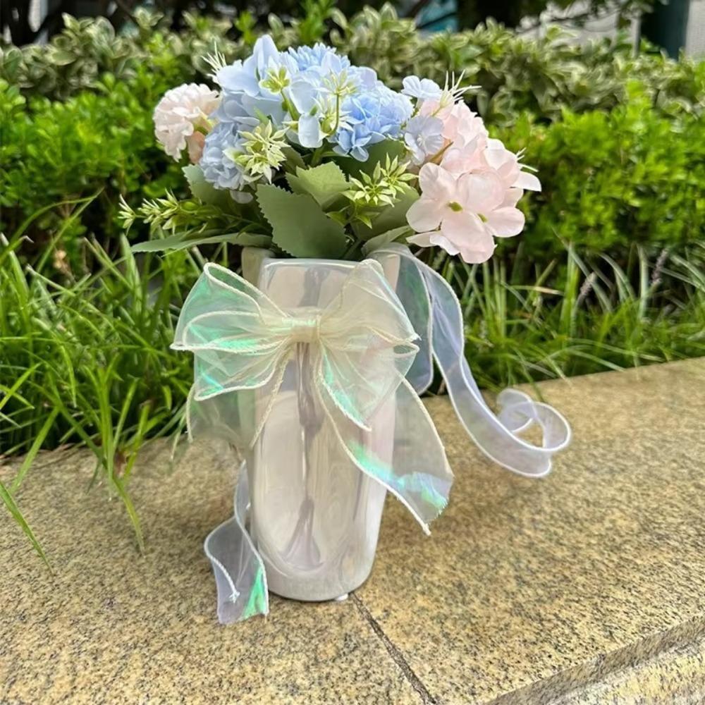 40MM Reflective Iridescent Wavy Edge Ribbon Gradient/Pleats/Magic/Gold Edge DIY Decor