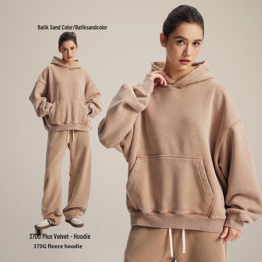 Chain Tide Мужская одежда | Осень/Зима 2025 Свободный крой Рваный Потертый Худи с Капюшоном с Плюшем