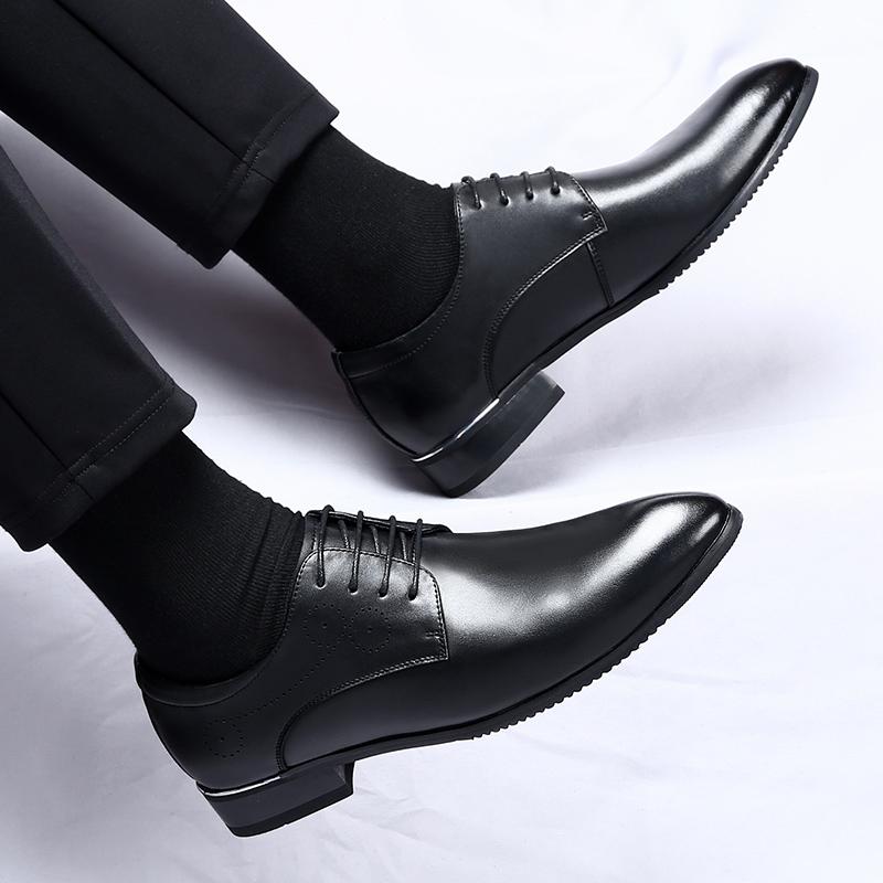 Бренд Мужские кожаные туфли с острым носком Офисные туфли Мужские лоферы Кожаные свадебные банкетные Удобные деловые туфли Zapatos