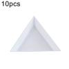 10Pcs Plastic Triangle Round Rhinestone Beads Nail Art Plate Storage Tray Holder
