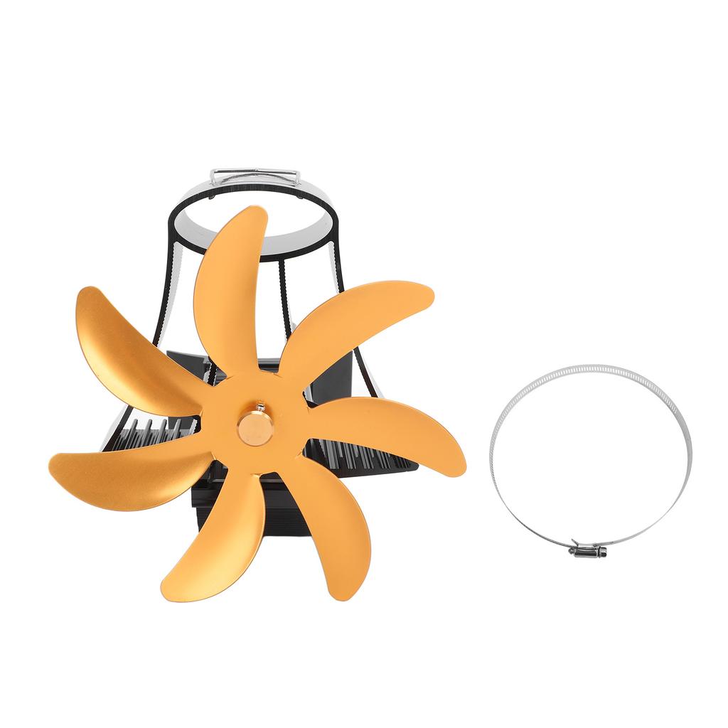 Вентилятор для дровяной печи, трубчатый вентилятор для камина, 7 лопастей, вентилятор для печи на дымоходе, бесшумные двигатели, работающие на тепле, дровяной