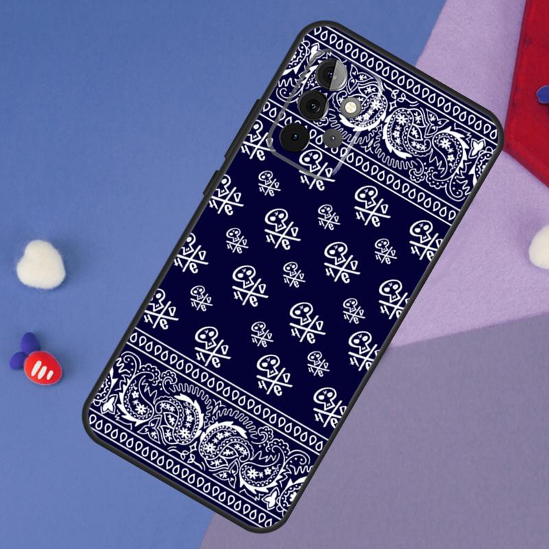 Blue Bandana Paisley Case For Samsung Galaxy A13 A16 A26 A36 A56 A06 A55 A35 A15 A54 A34 A14 A53 A12 A22 A32 A52