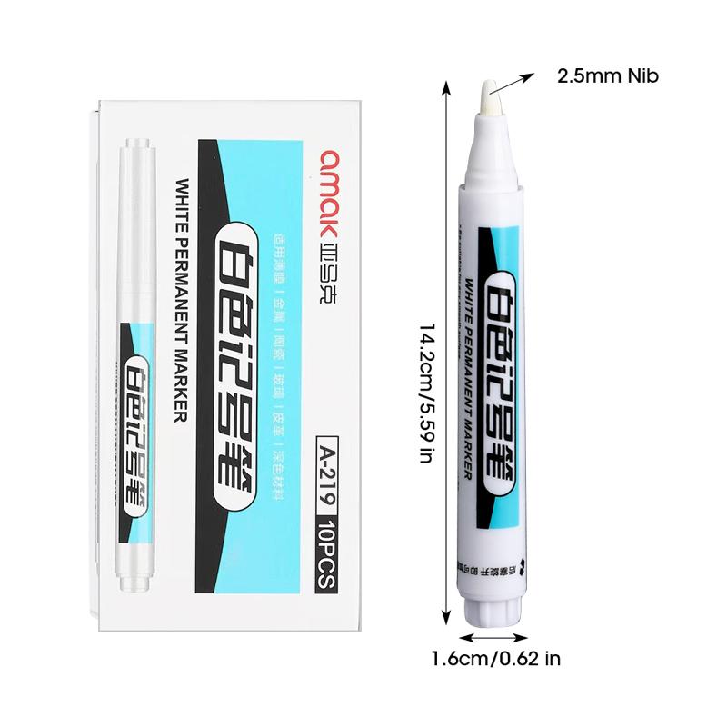 Белый маркер масляный тонкий наконечник курьер водостойкий не выцветающий рекламный поздравительная открытка шина стекло маркерный хайлайтер ручка не стирается