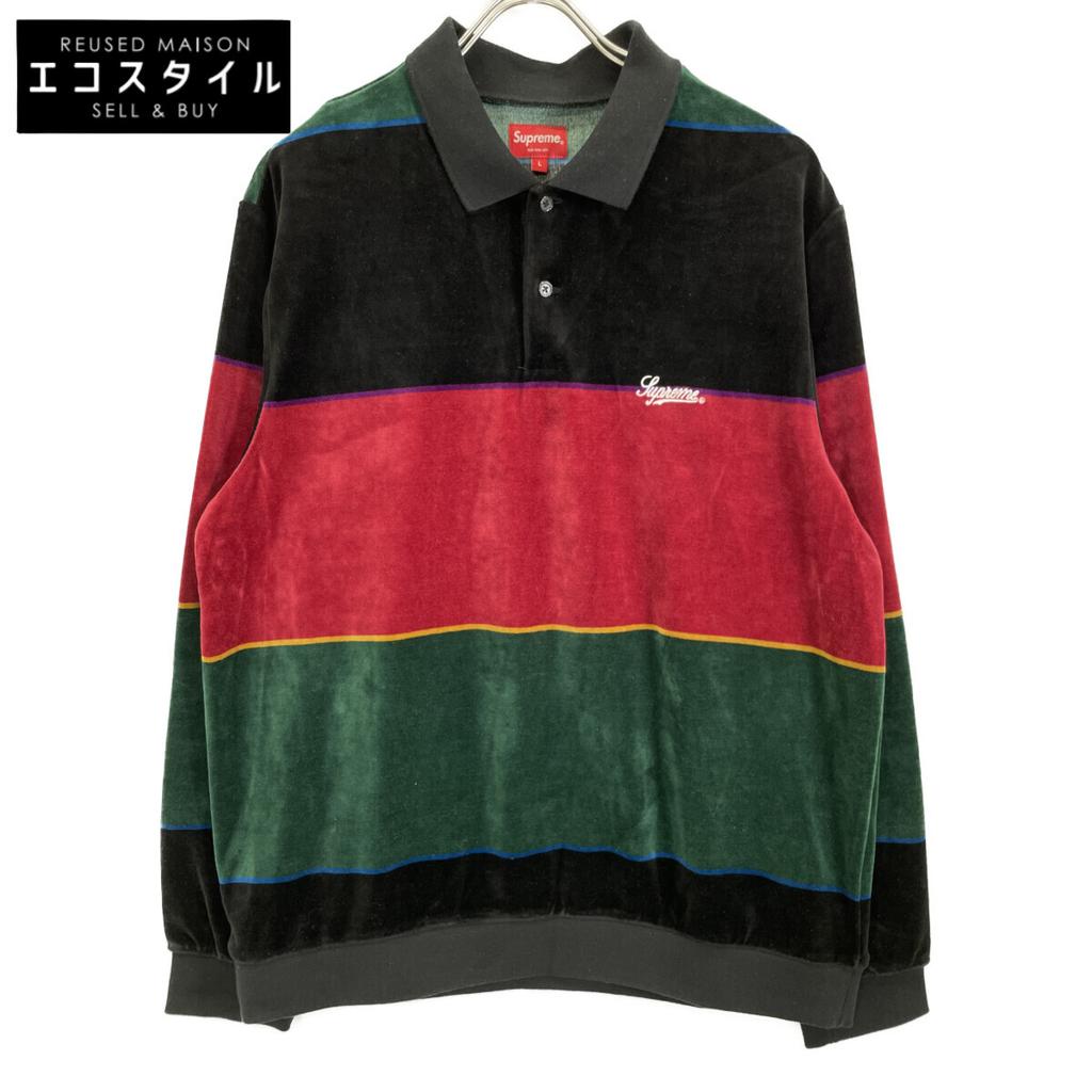Supreme Многоцветная вельветовая рубашка для регби с полосками 19AW топы L многоцветныйПодержанный
