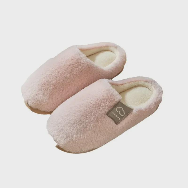 Уютные нескользящие плюшевые тапочки: Унисекс Зимний комфорт в помещении для мужчин и женщин