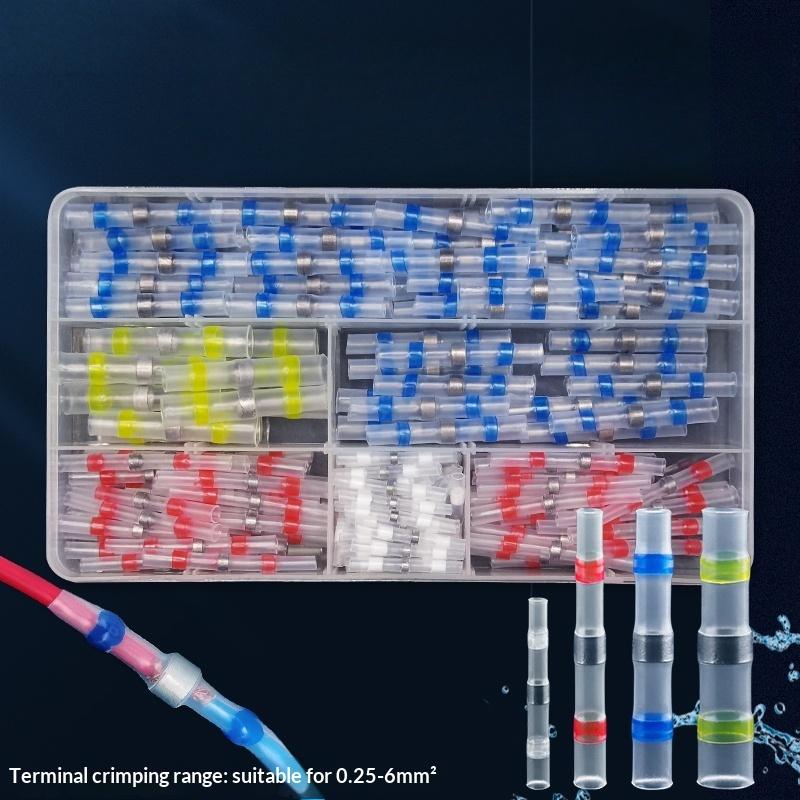 50/70/100Pcs Electric Copper Tape Solder Sleeve Waterproof Solder Seal Tin Ring Heat Shrink Butt Wire Connector Terminal