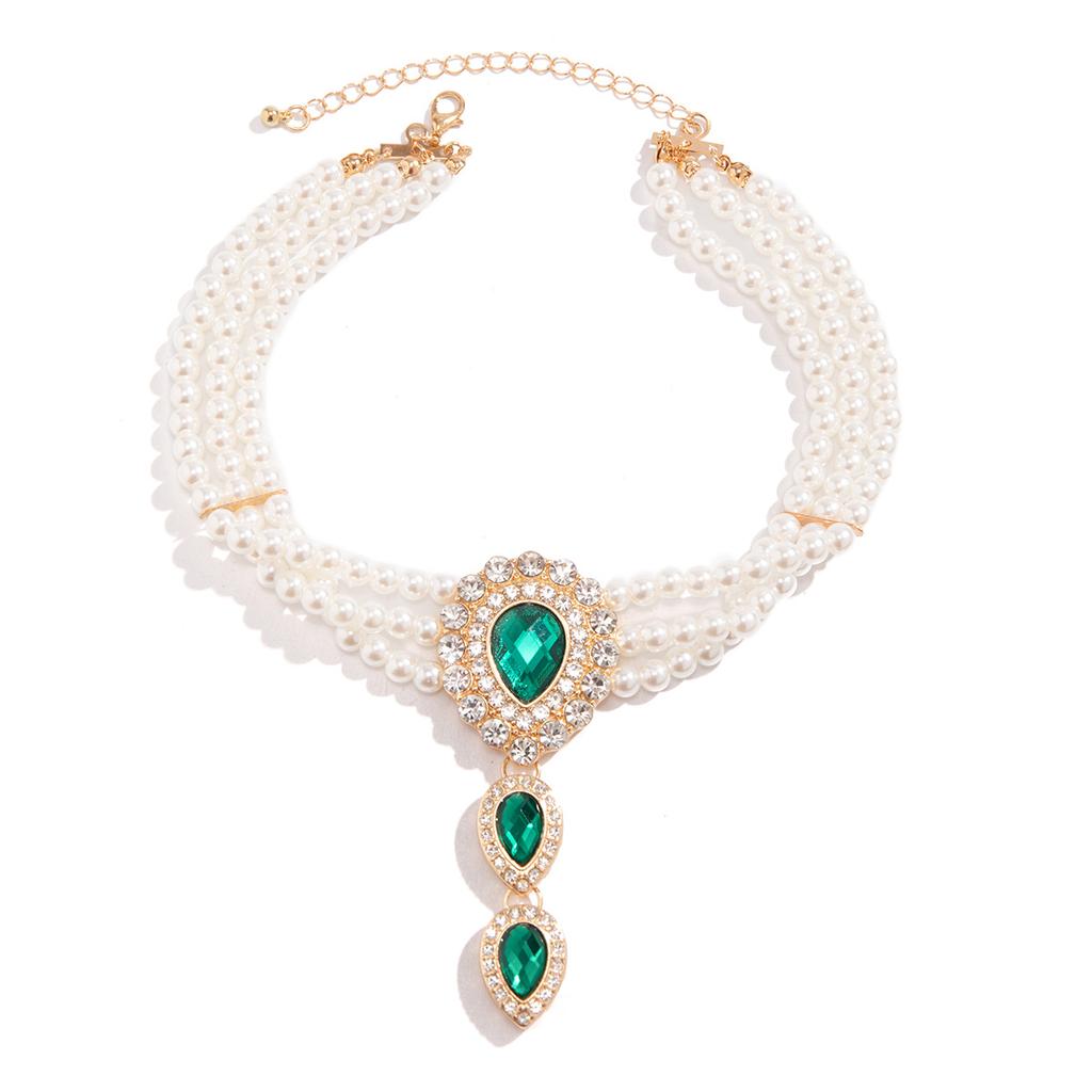 BLINGBAY Women's Pendant Necklace Vintage Beaded Choker Choker Water Drop Rhinestones Fashion Collar Accessories Girls Party Jewelry Gifts