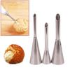 1 Set Puff Piping Bag Nozzles Labor-saving Anti-rust Stainless Steel Cake Decorating Cream Syringe Nozzles for Kitchen