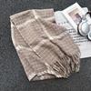 Осенне-зимний женский преппи вязаный шарф, женский мужской повседневный клетчатый шарф с кисточками, мягкий теплый шарф-накидка, шаль, женский мужской унисекс, модный, новый