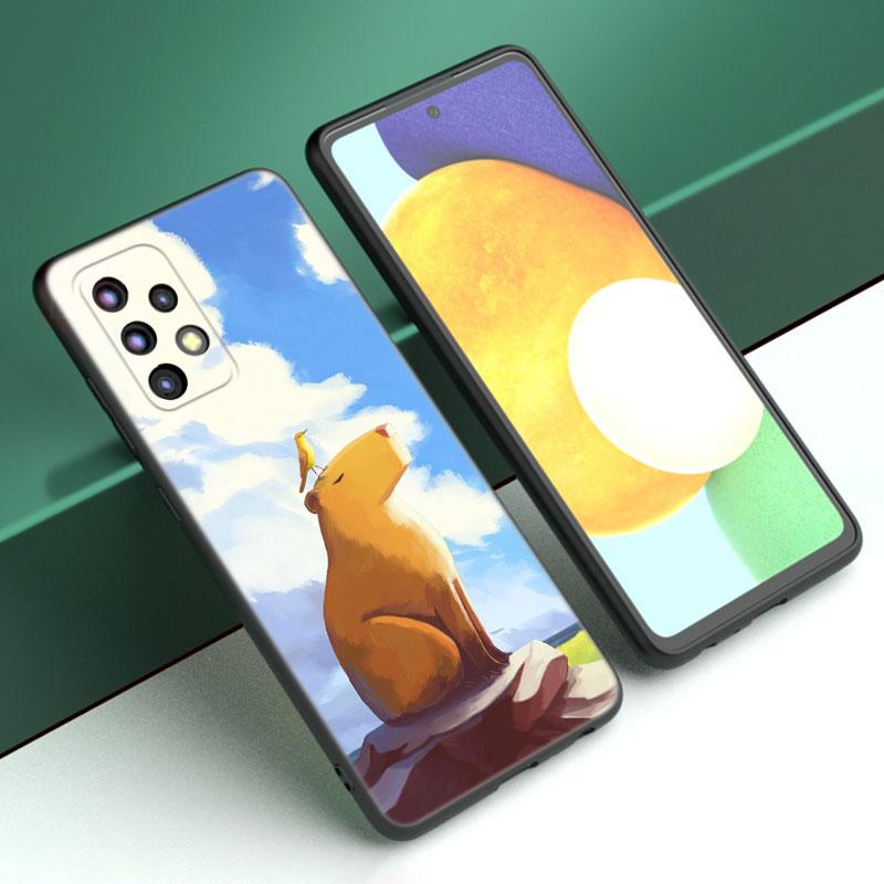 Cute Cartoon Capybara Case For Samsung A13 A22 A24 A32 A23 A25 A34 A35 A52S A53 A54 A55 A73 5G A12 A14 A15 A31 A33 A50 A51 A72